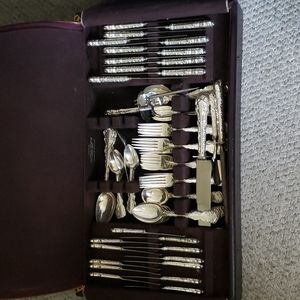 Solid Silver King Louie 1800s 122 Flatware / Serving Pieces